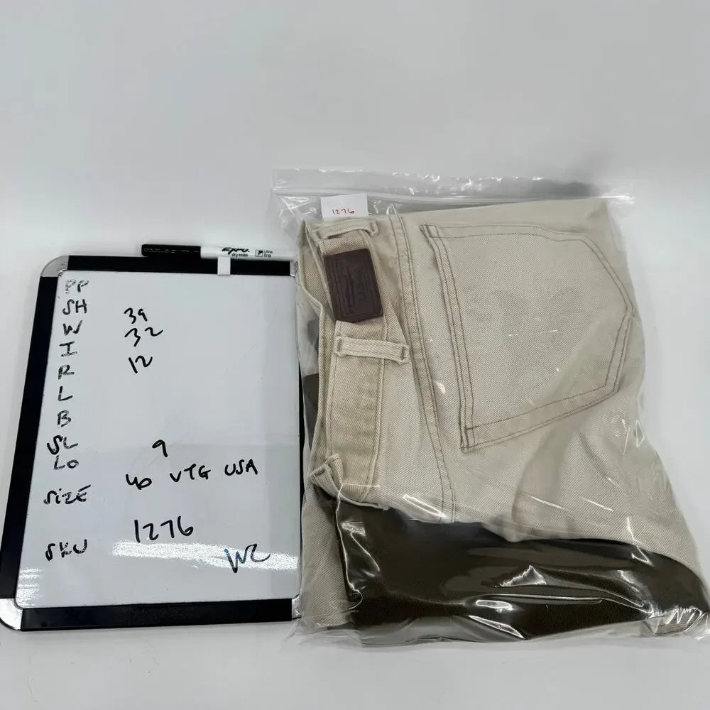Vintage LL Bean Pants Mens 40 (39x32 ACTUAL) Utility Natural Fit 2‎ Tone USA